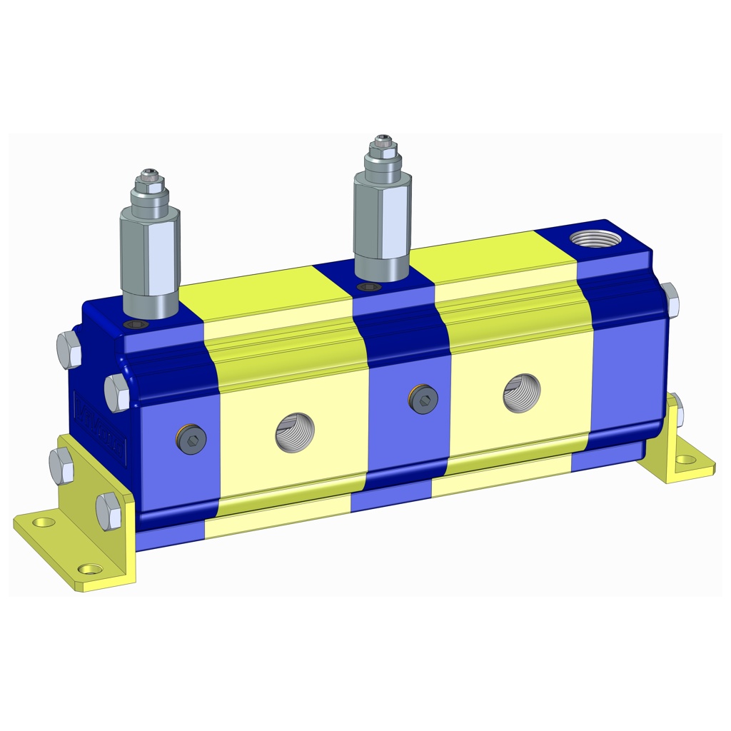 Hydraulic Gear Flow Divider - Gr. 2 / 4.2 – 39.6 cm3/rev - RV-2V – FLOW DIVIDERS WITH INDEPENDENT PHASE CORRECTION AND ANTICAVITATION VALVES FOR EACH ELEMENT