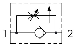 Hydraulic scheme - 2 WAYS FLOW CONTROL VALVES – PRESSURE COMPENSATED