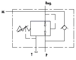 Hydraulic scheme - PRESSURE REDUCING VALVE WITH CHECK VALVE