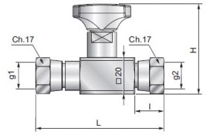 ES18G - Anti-shock valve double swivel straight connection