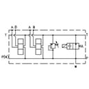 EMS213/Z - Series connection with Ports A-B on Side 3/8, P-T – 1/2, with/without pressure relief valve (RV)